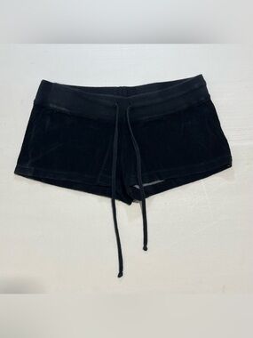 Hard Tail Black Velour Drawstring Athletic Shorts